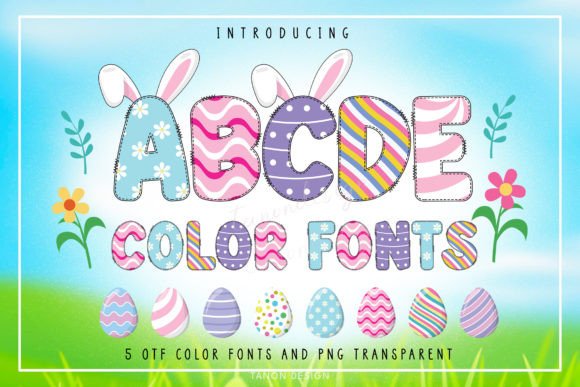 Easter Egg 5 Bundle: Vibrant Color Fonts for Creative Projects