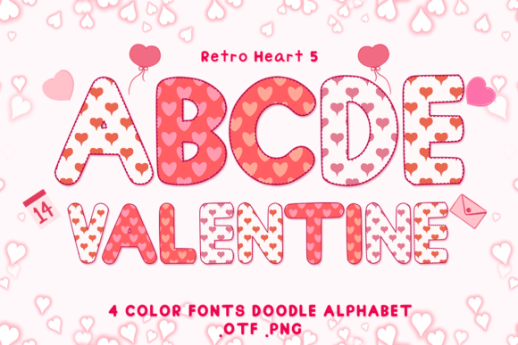 Retro Heart 5: Adorable Color Fonts for Your Designs
