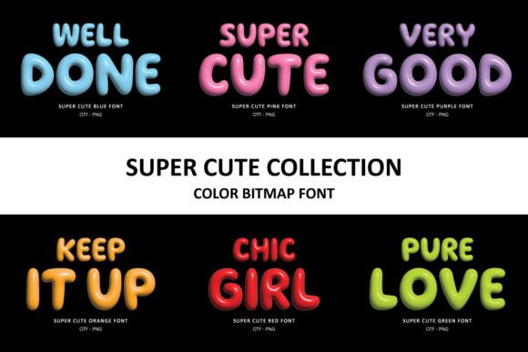 Super Cute Collection: 7 Sweet Color Fonts for Standout Projects